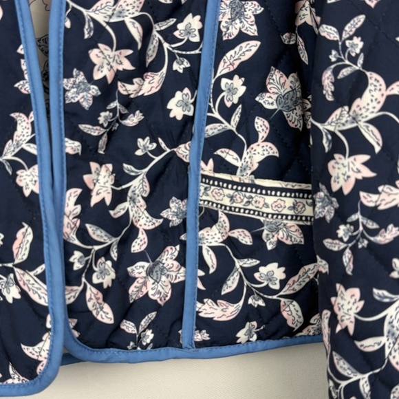 Women Quilted Cropped Reversible Open Front Jacket Sz M Cottagecore Country Boho - Picture 6 of 15